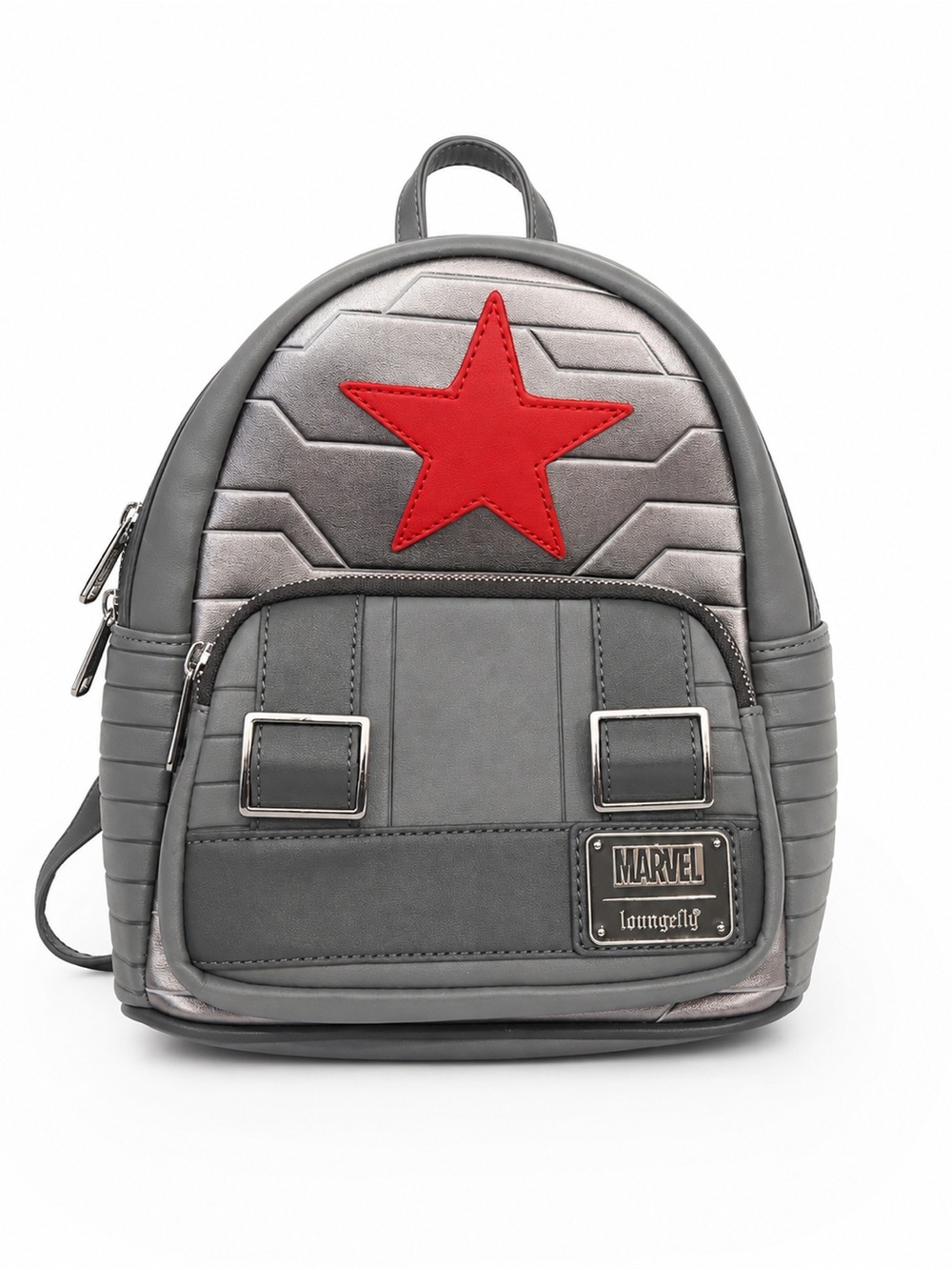 Loungefly Marvel Winter Soldier Mini Backpack Gray Red Star MVBK0138